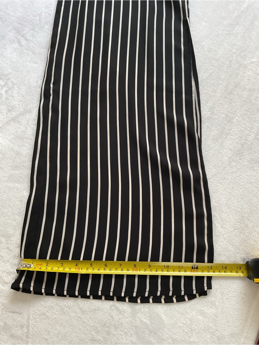 Analili Black White Striped Paperbag Waist Wide Leg Pants M - Picture 8 of 13